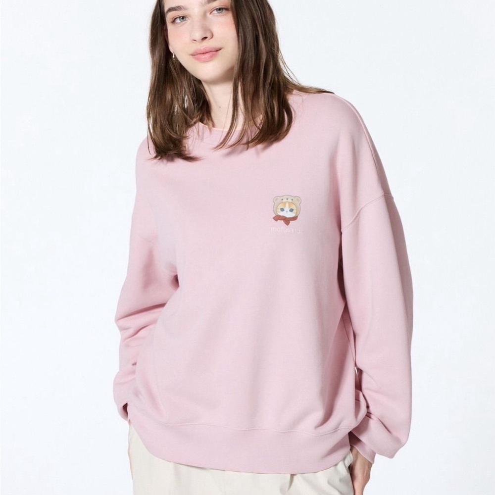 🆕 UNIQLO x MOFUSAND Cute Cat Bear Graphic Sweatshirt S